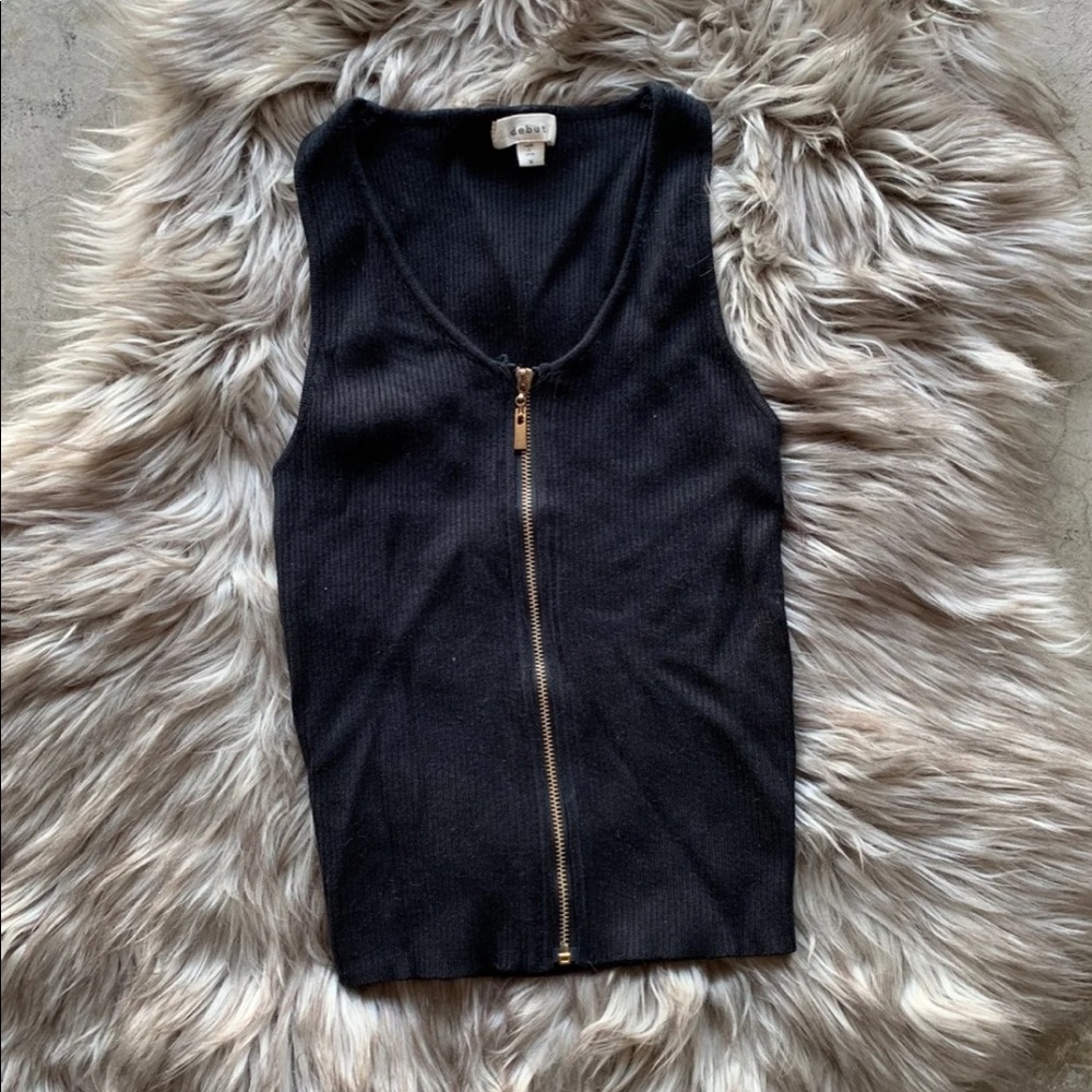 NEW Zipper Ribbed crop top - Picture 2 of 3